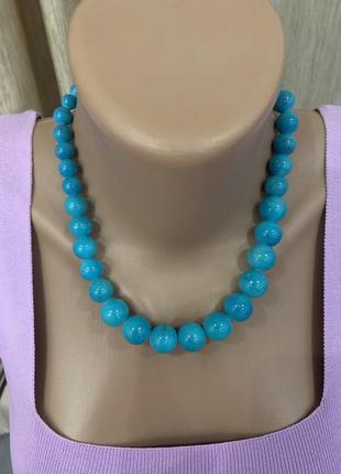 Бусы бирюза голубые синие