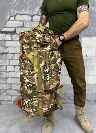 Рюкзак тактический, походный, армейский, каркасный 80-100 л. мультикам5 фото