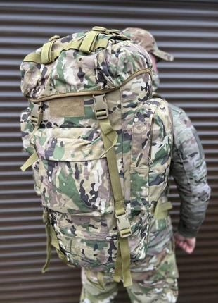 Рюкзак военный 85 л. тактический, походный, армейский, каркасный мультикам2 фото
