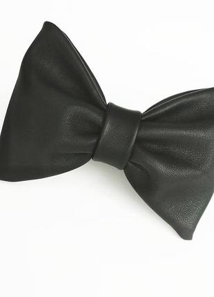 Кожаный бант для волос (резинка) ′blackbow′