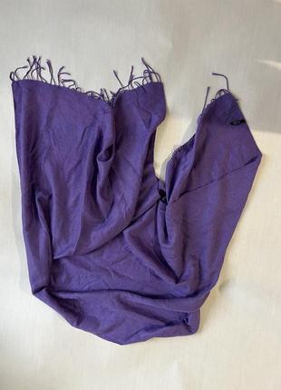 Фіолетовий шарф платок великий довгий широкий теплий з китицями лавандовий бузковий4 фото