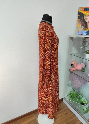 Стильное платье миди леопард,с распоркой3 фото