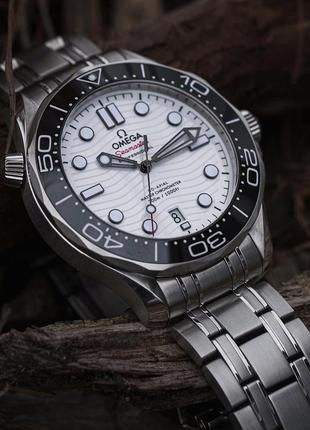 Швейцарские часы omega seamaster white 300 m. топ качество