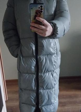 Теплый красивый длинный зимний плащ куртка3 фото
