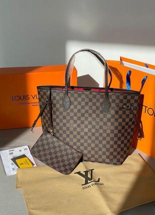 Жіноча сумка louis vuitton neverfull brown2 фото