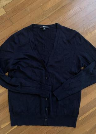 Базовая темно синяя кофта 100% шерсть высшего сорта от woolmark1 фото