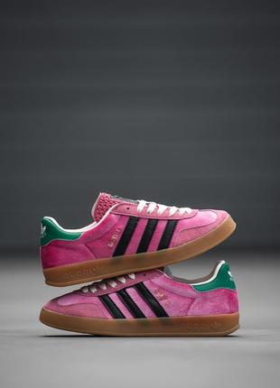 Женские кроссовки adidas gazelle x gucci pink 37-38