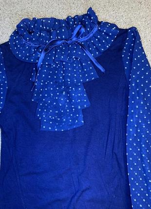 Юбка и блузка синего цвета для девочки 7-8 р школа3 фото