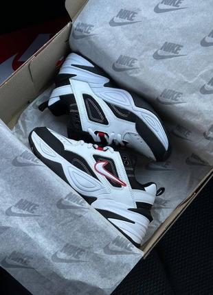 Женские кроссовки nike m2k tekno fleece white black red / найк / утепленные / зимняя / обувь / кожа, флис / черные, белые