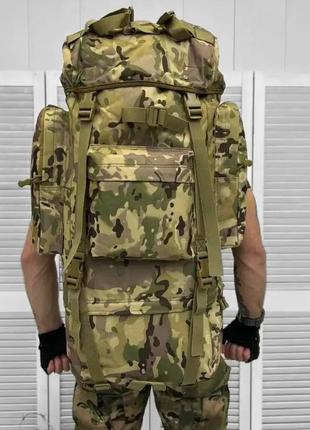 Тактичний великий рюкзак мультикам 90 л cordura 1000d, армійський місткий рюкзак-баул multicam