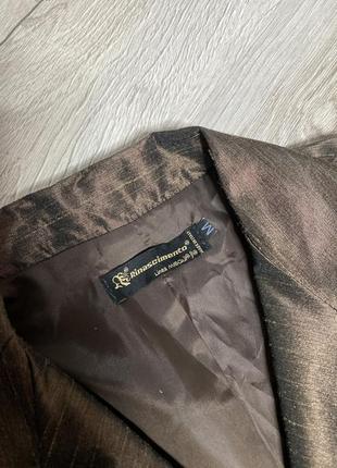 Блестящий золотистый пиджак жакет лен rinascimento, m3 фото