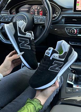 Женские кроссовки new balance 574 / Зеленое белес / демисезонные / весенние, летние, осенние / обувь / замша / белые, серые, синие, черные