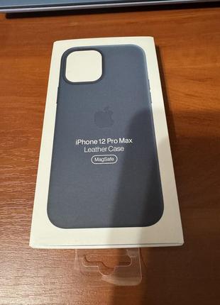 Кожаный чехол magsafe / apple iphone 12 pro max pacific blue