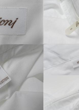 Brioni white&nbsp;button-down shirt&nbsp;&nbsp; мужская рубашка10 фото