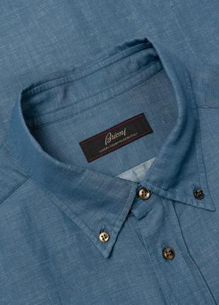 Brioni dark blue luxury denim shirt  чоловіча сорочка