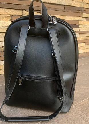 Большой женский рюкзак-сумка-трансформер под рептилию черный, сумка-рюкзак женская 2 в 12 фото
