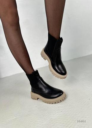 Распродажа натуральные кожаные демисезонные черные ботинки - челси 36р.6 фото