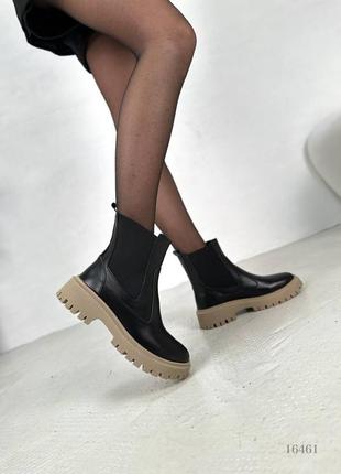 Распродажа натуральные кожаные демисезонные черные ботинки - челси 36р.4 фото