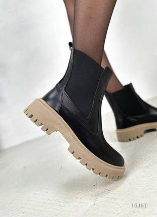 Распродажа натуральные кожаные демисезонные черные ботинки - челси 36р.2 фото