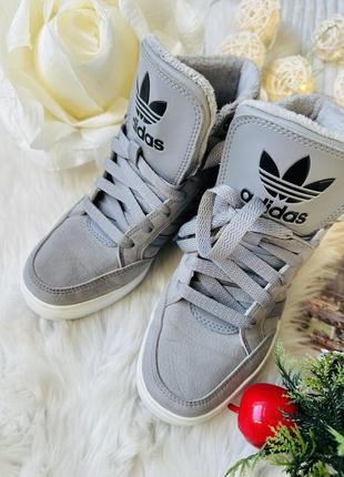 Серые кроссовки adidas размер 37-37,5 на микрофибре1 фото