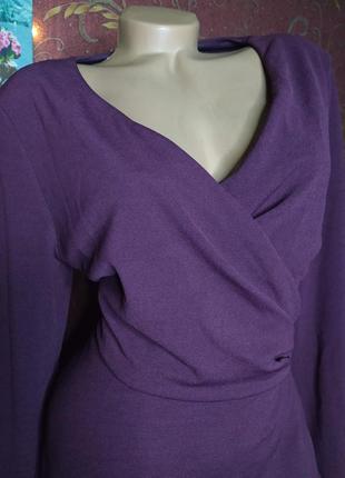 Фиолетовое короткое платье с длинными рукавами от miss selfridge3 фото