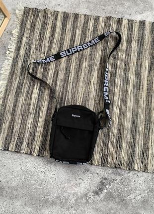 Supreme ss15 crossbody bag сумка черная через плечо бананка барсетка суприм