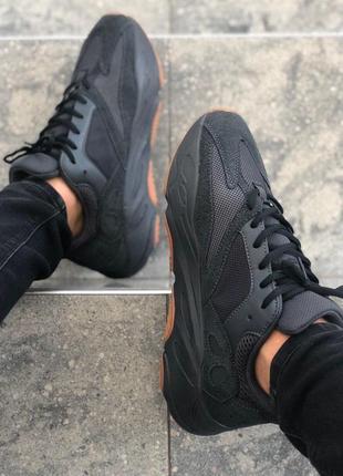 Мужские и женские кроссовки  adidas yeezy boost 700 wave runner "black raw rubber"
