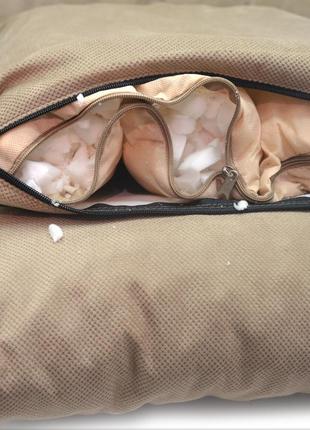 Автокрісло сумка-переноска лежак zoo-hunt бліц для котів та малих порід собак 50х60х42 см бежева3 фото