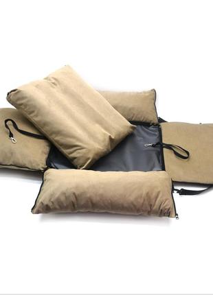 Автокрісло сумка-переноска лежак zoo-hunt бліц для котів та малих порід собак 50х60х42 см бежева4 фото