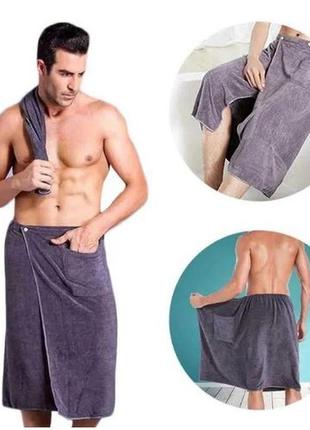Мужское полотенце-юбка (килт) для бани,сауны,бассейна + полотенце для лица3 фото