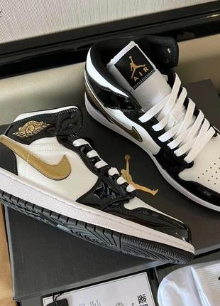 Кроссовки nike jordan high black gold