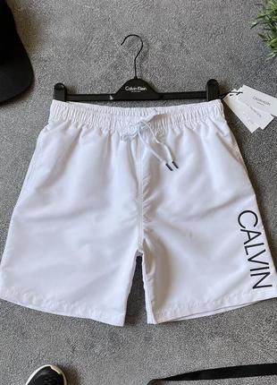 Мужские белые новые купальные шорты calvin klein оригинал размер s/m