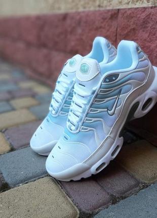 Nike tn air белые с зеленым кроссовки кеды мужские найк весенние демисезонные демисезон низкие текстильные текстиль топ качество