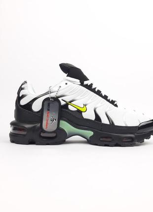 Nike tn air белые с черным кроссовки мужские кеды найк весенние демисезонные демисезон низкие текстильные текстиль топ качество3 фото