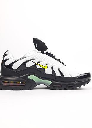 Nike tn air белые с черным кроссовки мужские кеды найк весенние демисезонные демисезон низкие текстильные текстиль топ качество2 фото