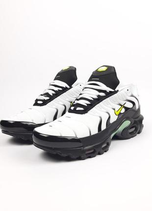 Nike tn air белые с черным кроссовки мужские кеды найк весенние демисезонные демисезон низкие текстильные текстиль топ качество6 фото