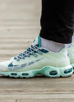 Яркие кроссовки nike air max tn terrascape plus терраскейп плюс зебра бирюзовые