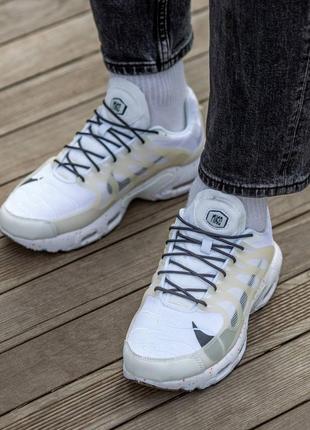 Яркие кроссовки nike air max tn terrascape plus терраскейп плюс зебра белые с подошвой9 фото