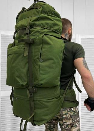 Тактичний військовий рюкзак 80- 100л каркасний олива olive green  зелений