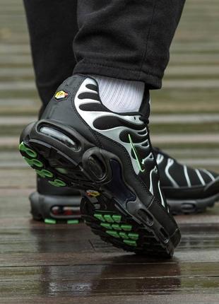 Яркие кроссовки nike air max tn terrascape plus терраскейп плюс зебра черные с зеленым