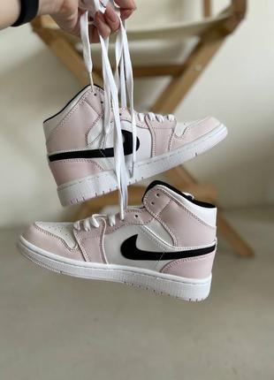 Кроссовки nike air jordan 1 high pink black2 фото