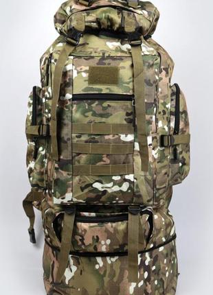 Тактичний військовий рюкзак 110л для речей камуфляж мультикам1 фото