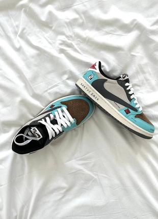 Кроссовки travis scott x jordan 1 low ‘bmw jackboys’5 фото