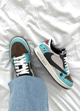 Кроссовки travis scott x jordan 1 low ‘bmw jackboys’7 фото