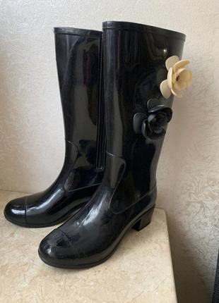 Резиновые сапоги в стиле channel, размер 36, состояние идеально