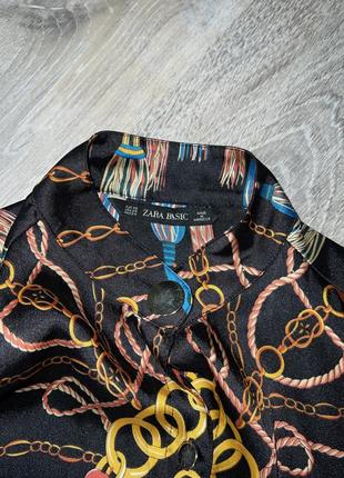 Трендовая удлиненная блуза zara/ шелк5 фото