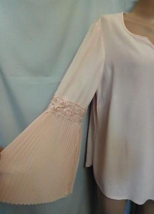 Нежная блуза с плиссированными рукавами  №1gb1 фото