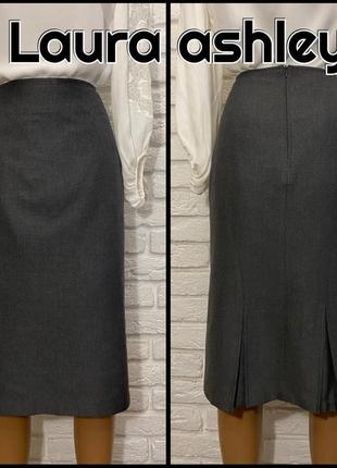 Дизайнерська пряма спідниця олівець laura ashley, юбка, сіра, міді, у складку,