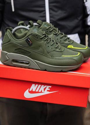 Кросівки nike air max 90 повітряна капсула піна шкіра текстиль зелений