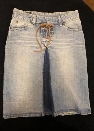 Спідниця джинсова lee оригінал шнурівка міді1 фото